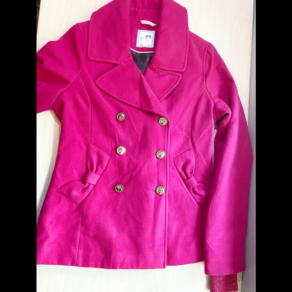 NWOT Tommy Hilfiger Double-Breasted Bow Pea Coat - Picture 3 of 7